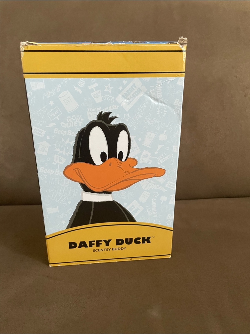 Daffy Duck Scentsy Buddy Box with Yellow & Light Blue Artwork